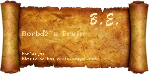 Borbás Ervin névjegykártya